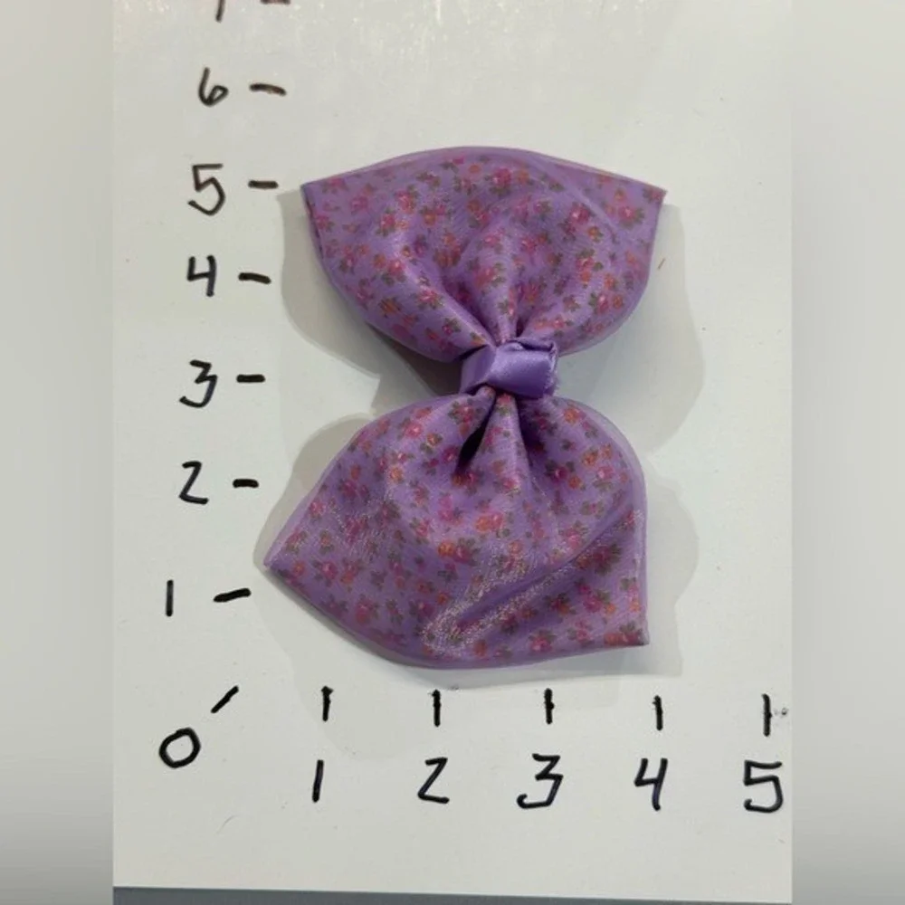 NEW Hair Accessories‎ set of 3 pink purple floral flowers bow clips